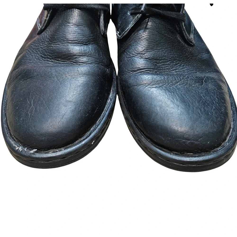 Clarks Collection Men Black Leather Chukka Boots Plaid Lining Ortholite Size 9.5